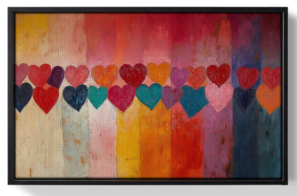 Framed Colorful Heart African American canvas print for home decor