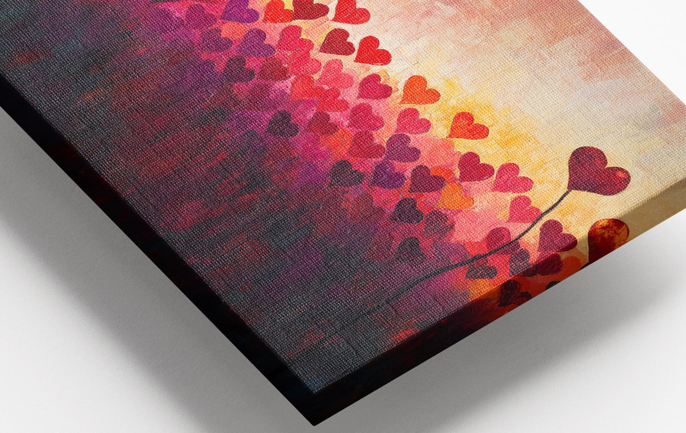 Close-up of Heart Flower Sunset Black African American canvas print detail