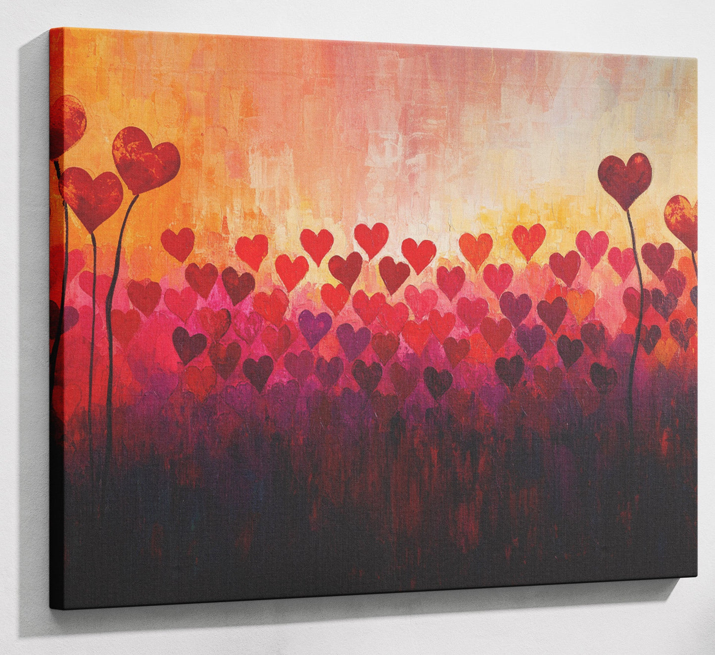 Heart Flower Sunset Black African American canvas print canvas print with visible wall art format