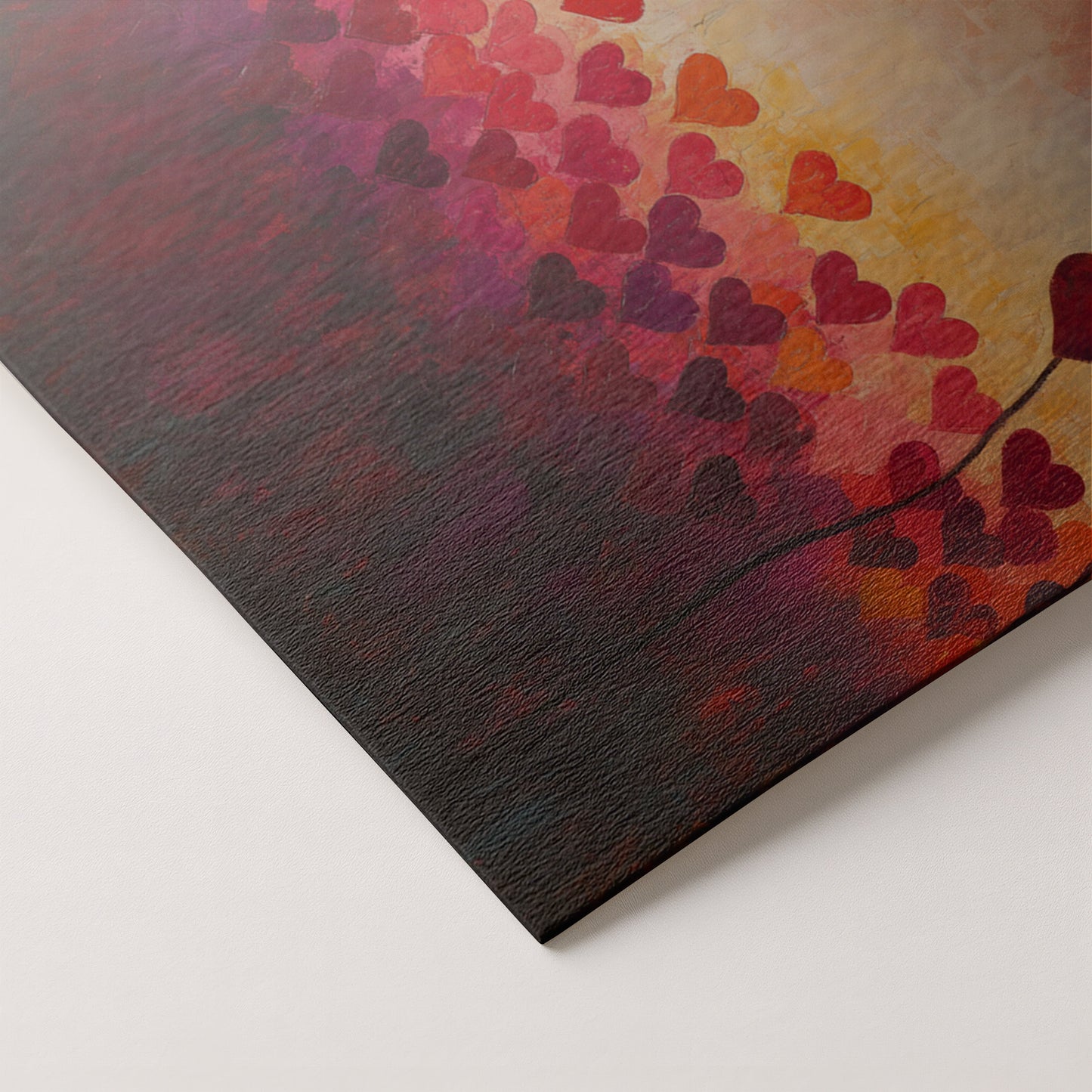 Heart Flower Sunset Black African American canvas print artwork by MoomZee Artwork