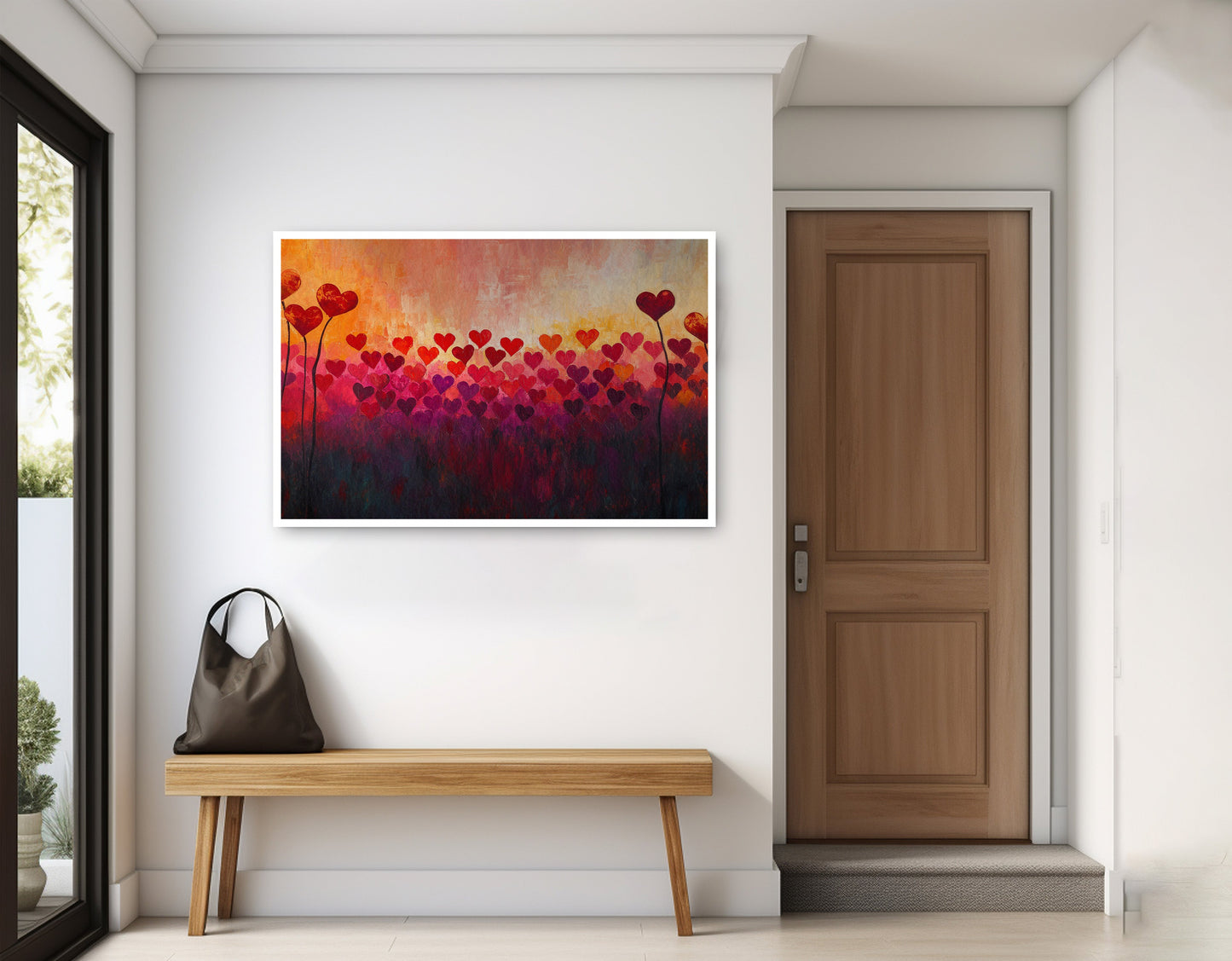 Heart Flower Sunset Black African American canvas print home decor view