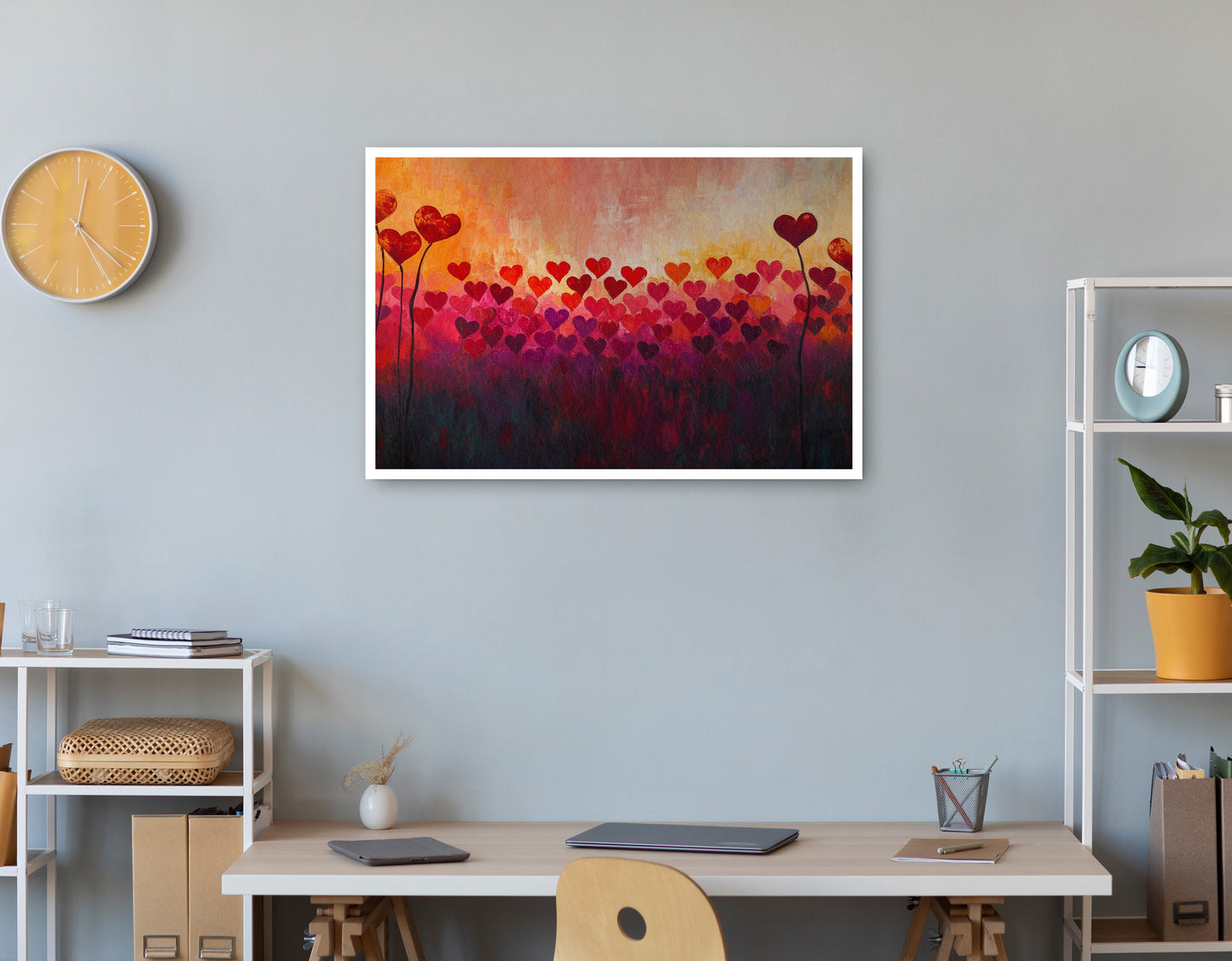 Heart Flower Sunset Black African American canvas print print view