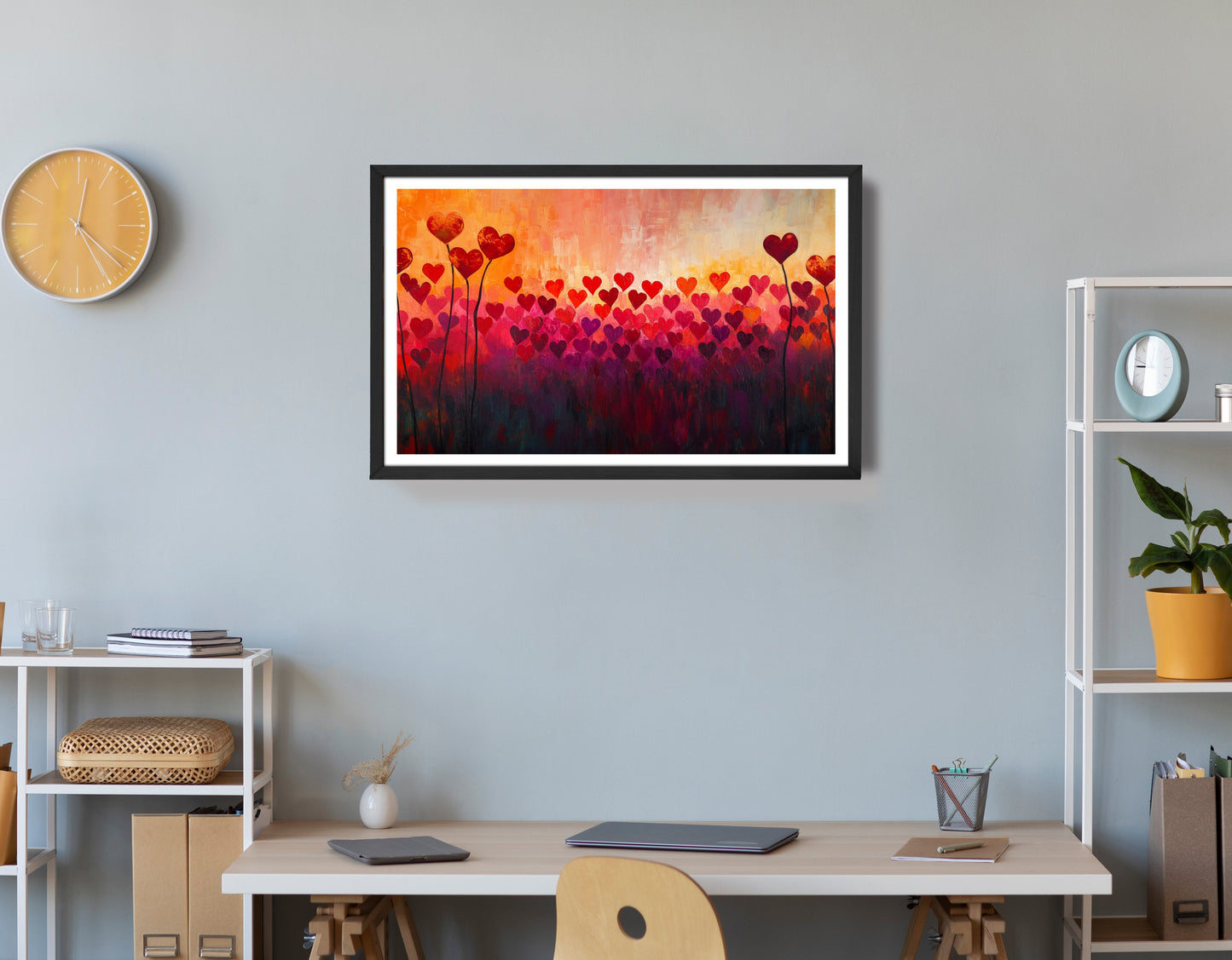 Heart Flower Sunset Black African American canvas print view 72