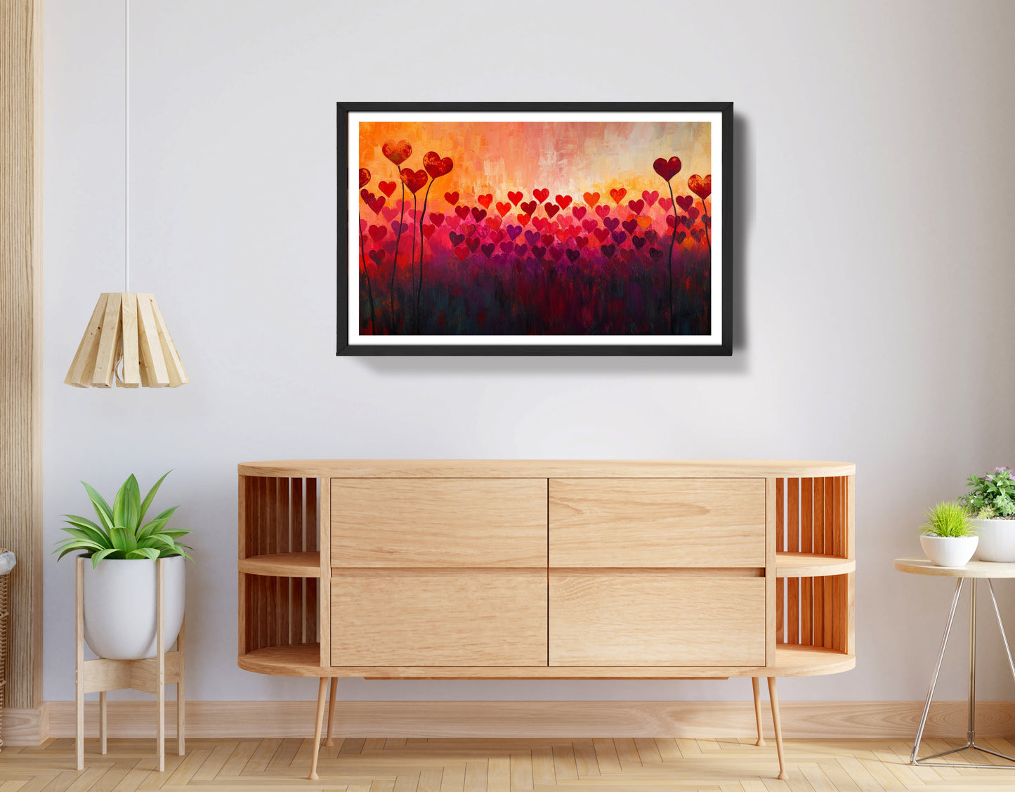 Heart Flower Sunset Black African American canvas print view 68