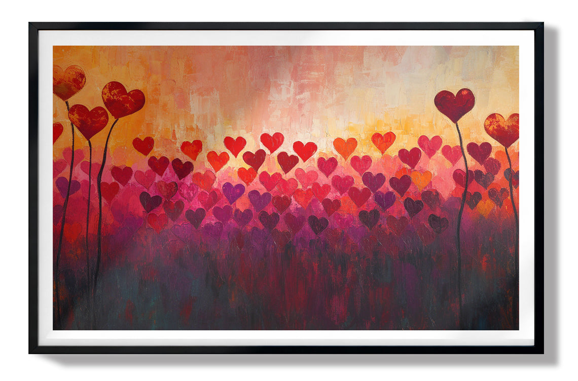Heart Flower Sunset Black African American canvas print view 67