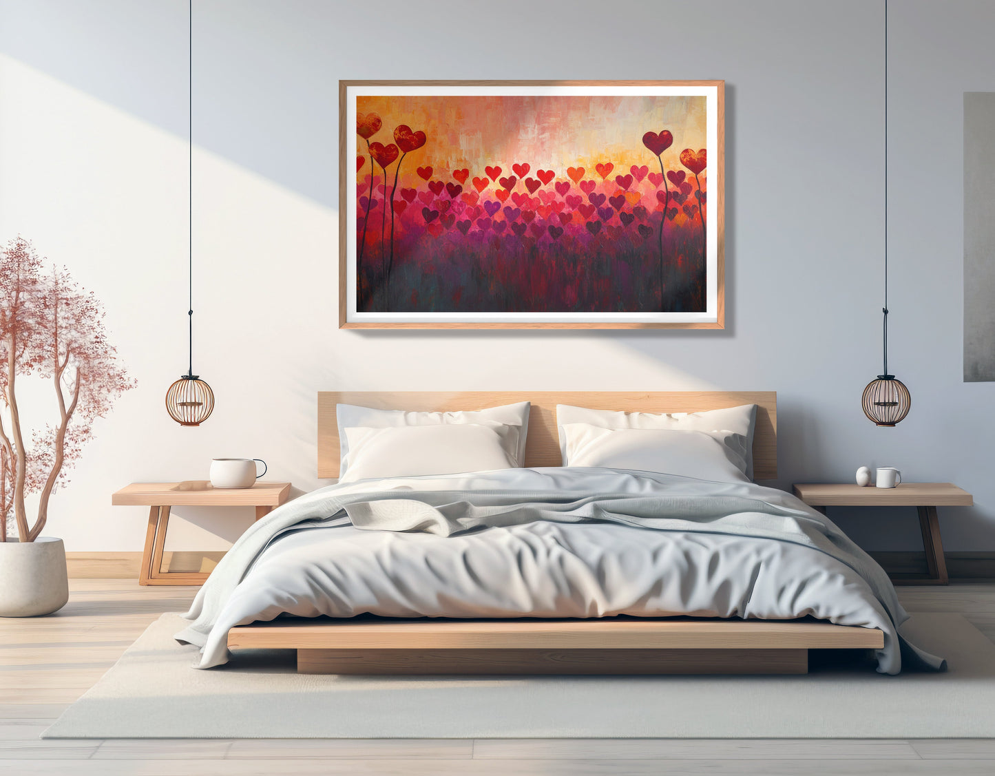 Heart Flower Sunset Black African American canvas print view 81