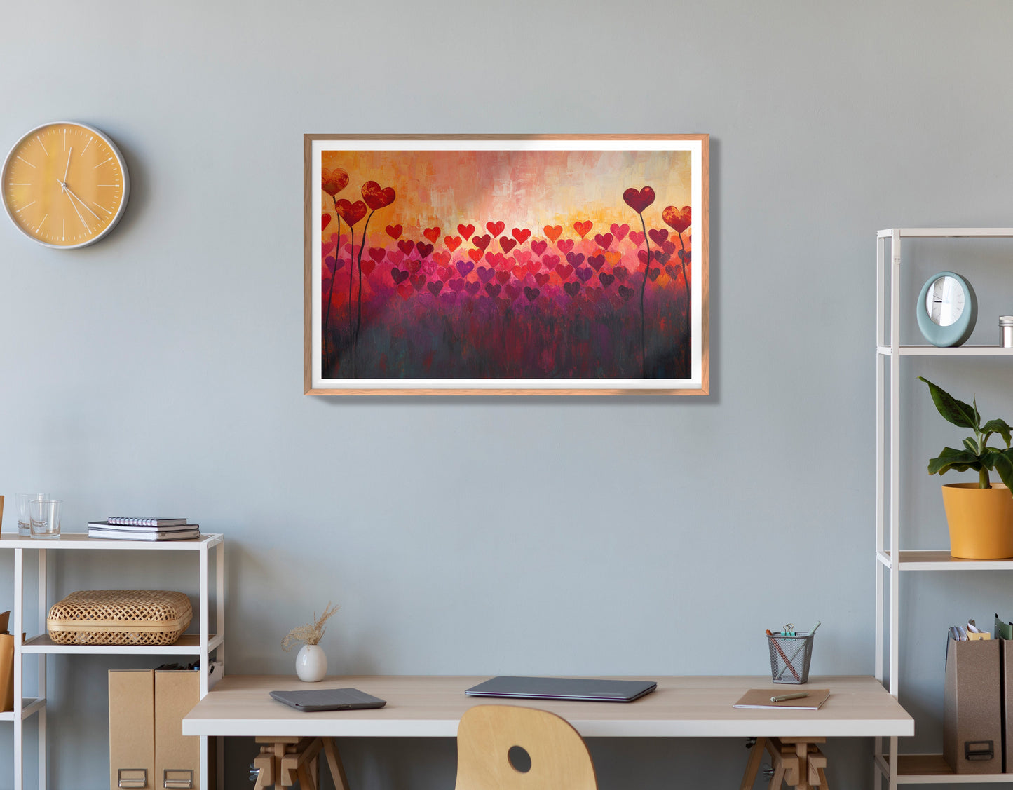 Heart Flower Sunset Black African American canvas print view 84