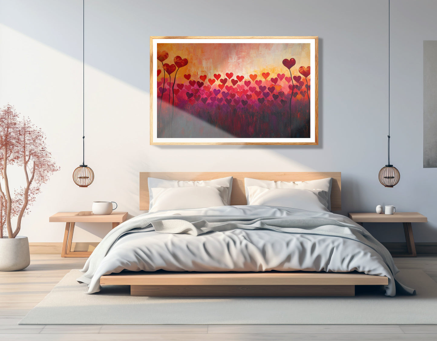 Heart Flower Sunset Black African American canvas print view 75