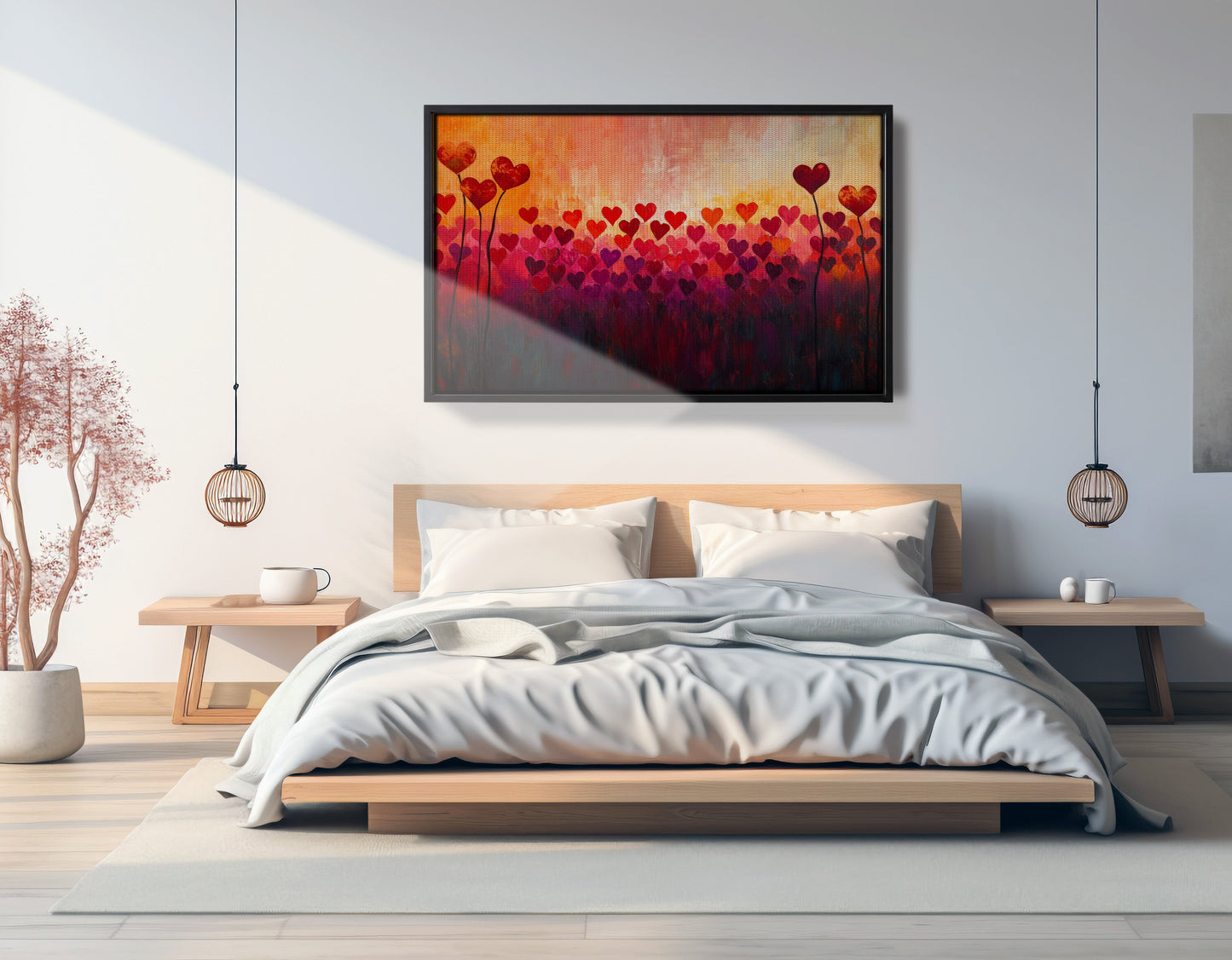 Heart Flower Sunset Black African American canvas print view 27