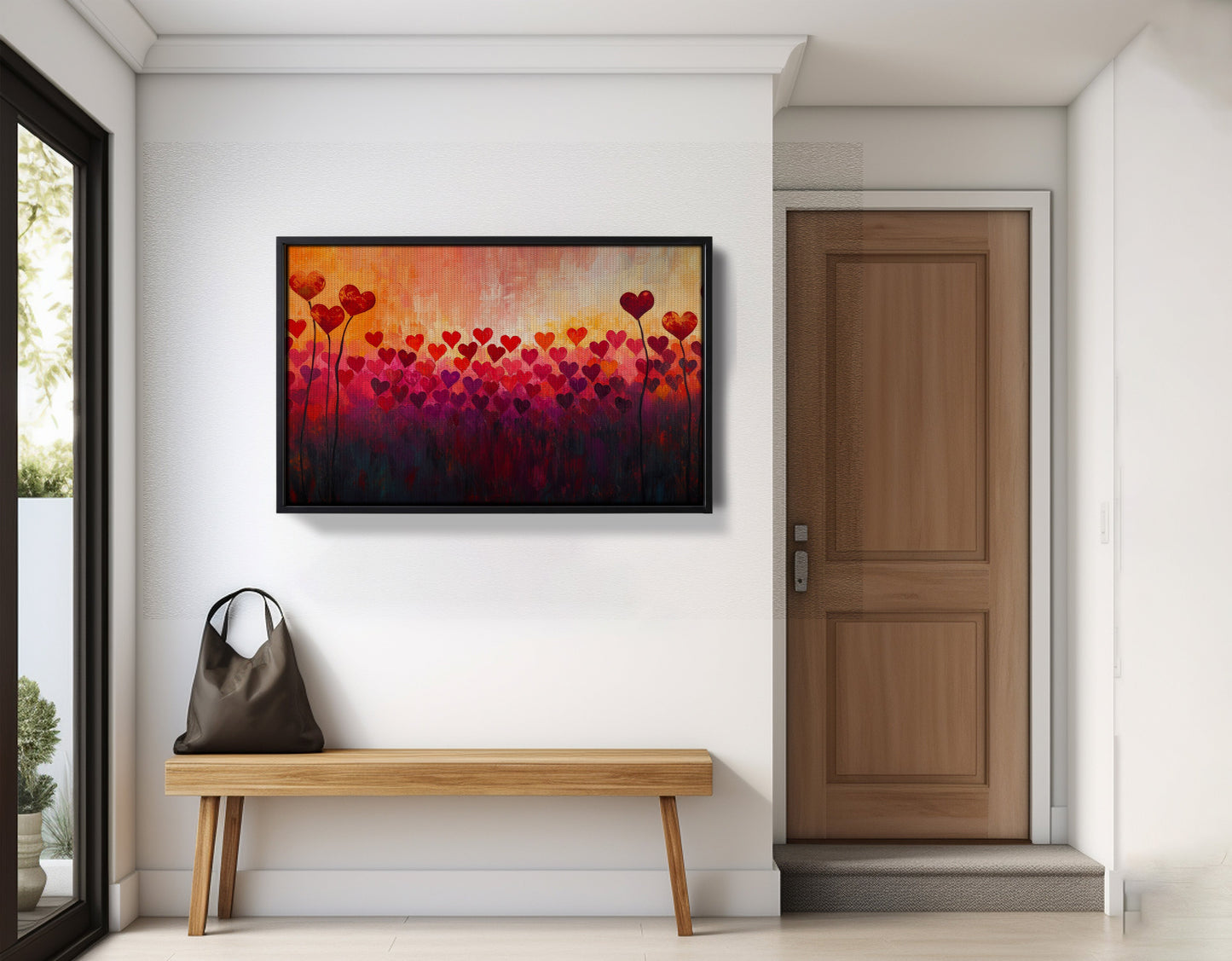 Heart Flower Sunset Black African American canvas print view 29