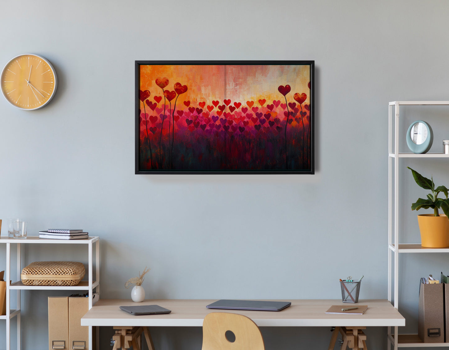 Heart Flower Sunset Black African American canvas print view 30