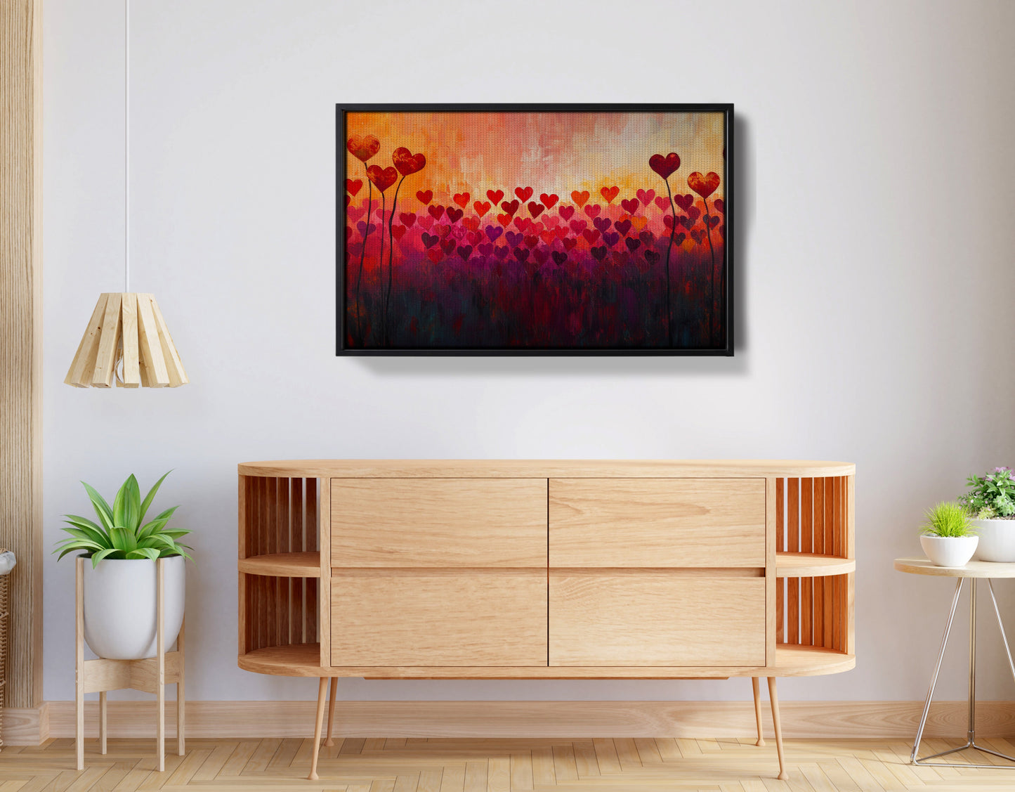 Heart Flower Sunset Black African American canvas print view 26