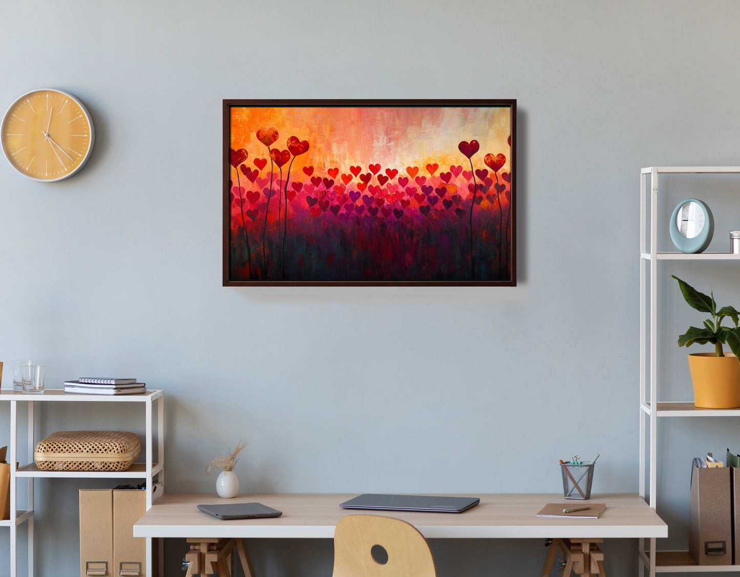Heart Flower Sunset Black African American canvas print view 36