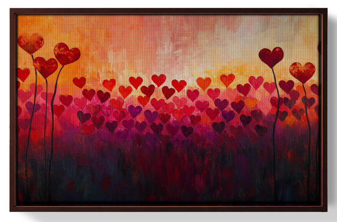 Heart Flower Sunset Black African American canvas print view 31