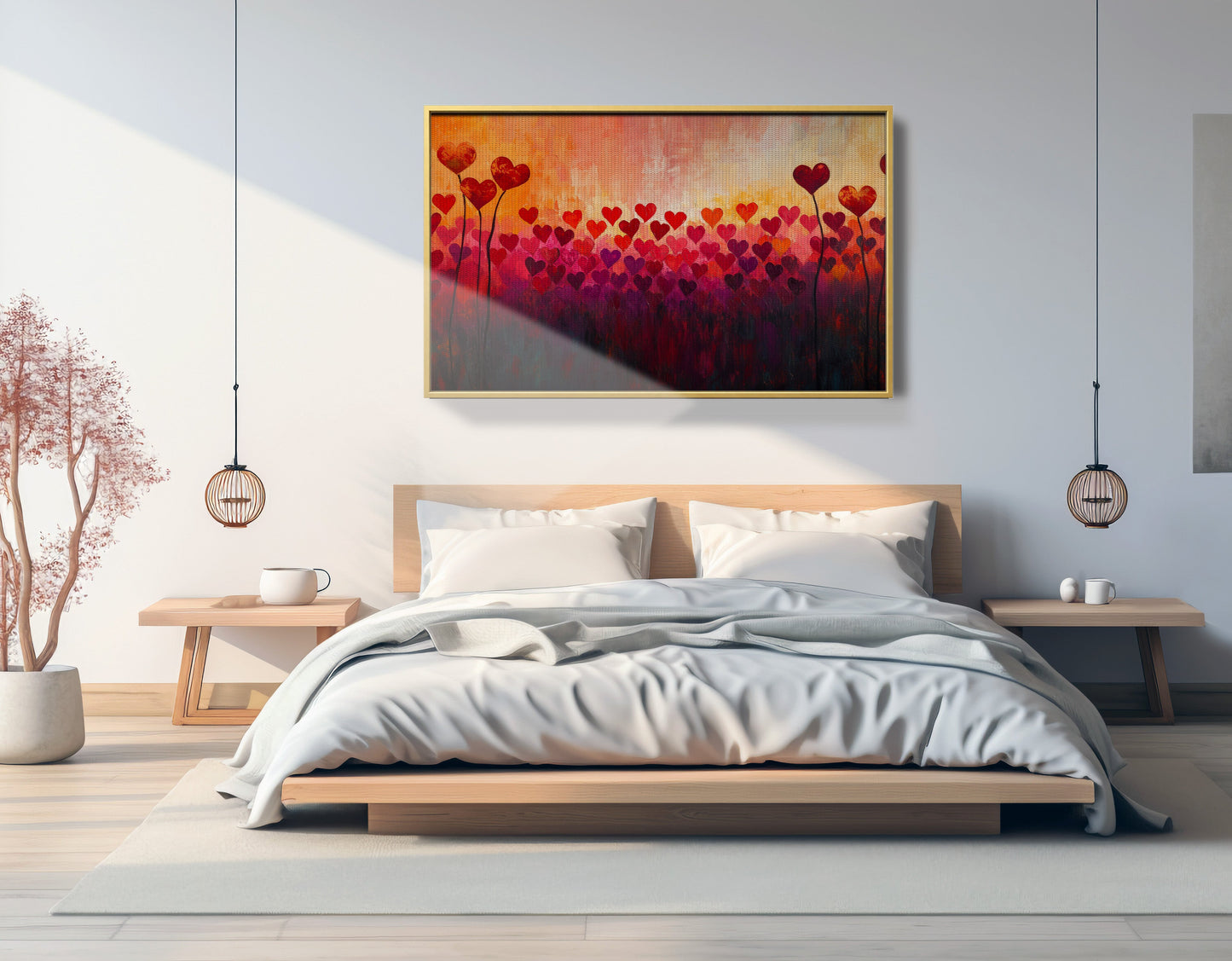 Heart Flower Sunset Black African American canvas print view 39