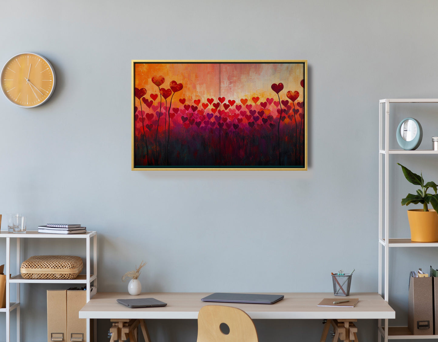 Heart Flower Sunset Black African American canvas print view 42