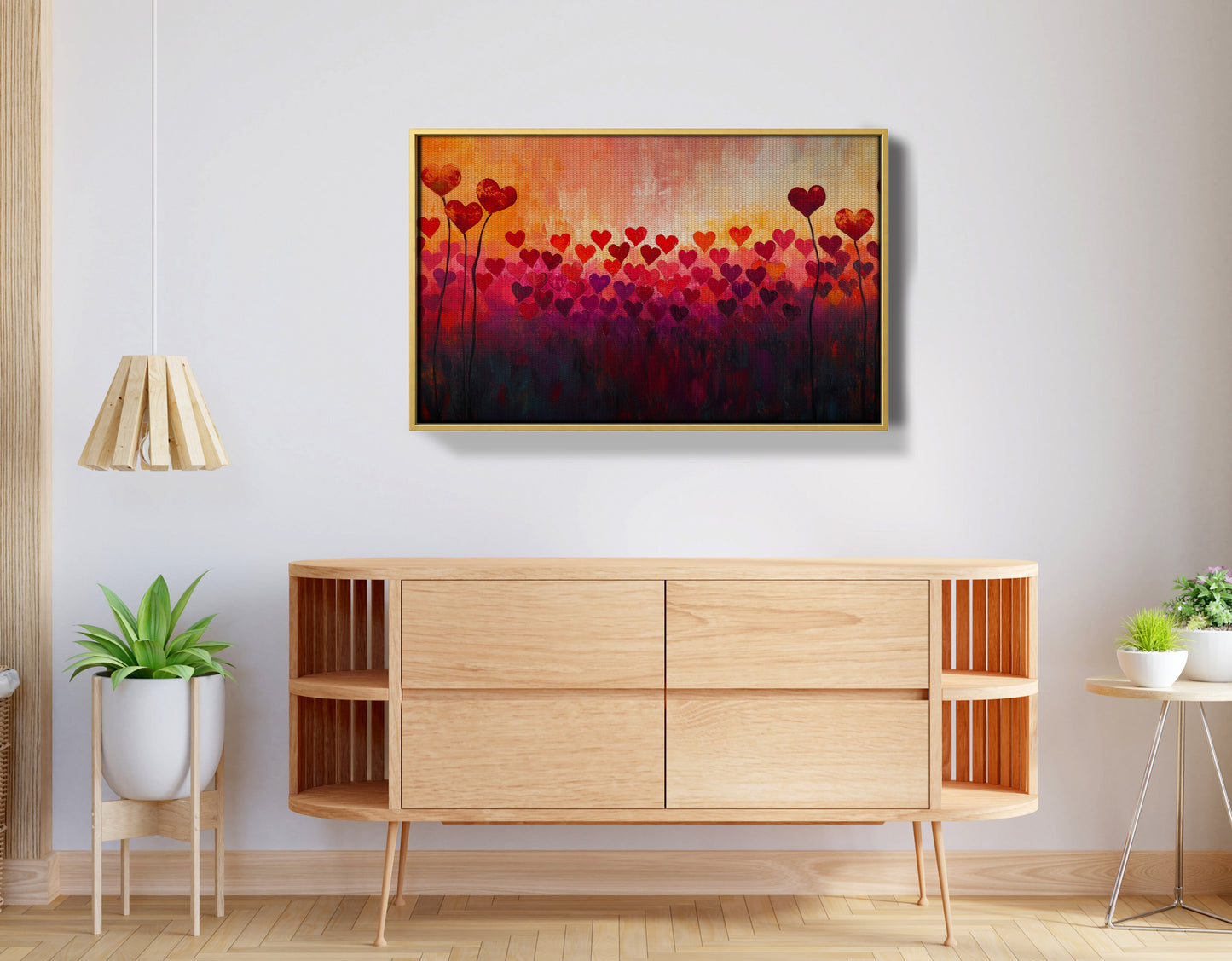 Heart Flower Sunset Black African American canvas print view 38