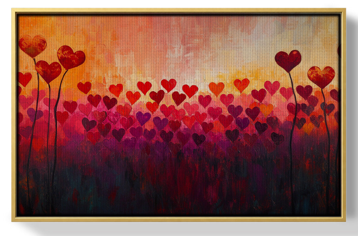Heart Flower Sunset Black African American canvas print view 37