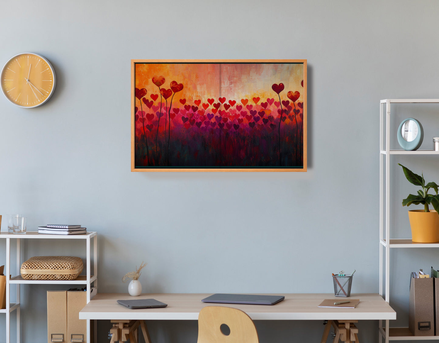 Heart Flower Sunset Black African American canvas print view 48