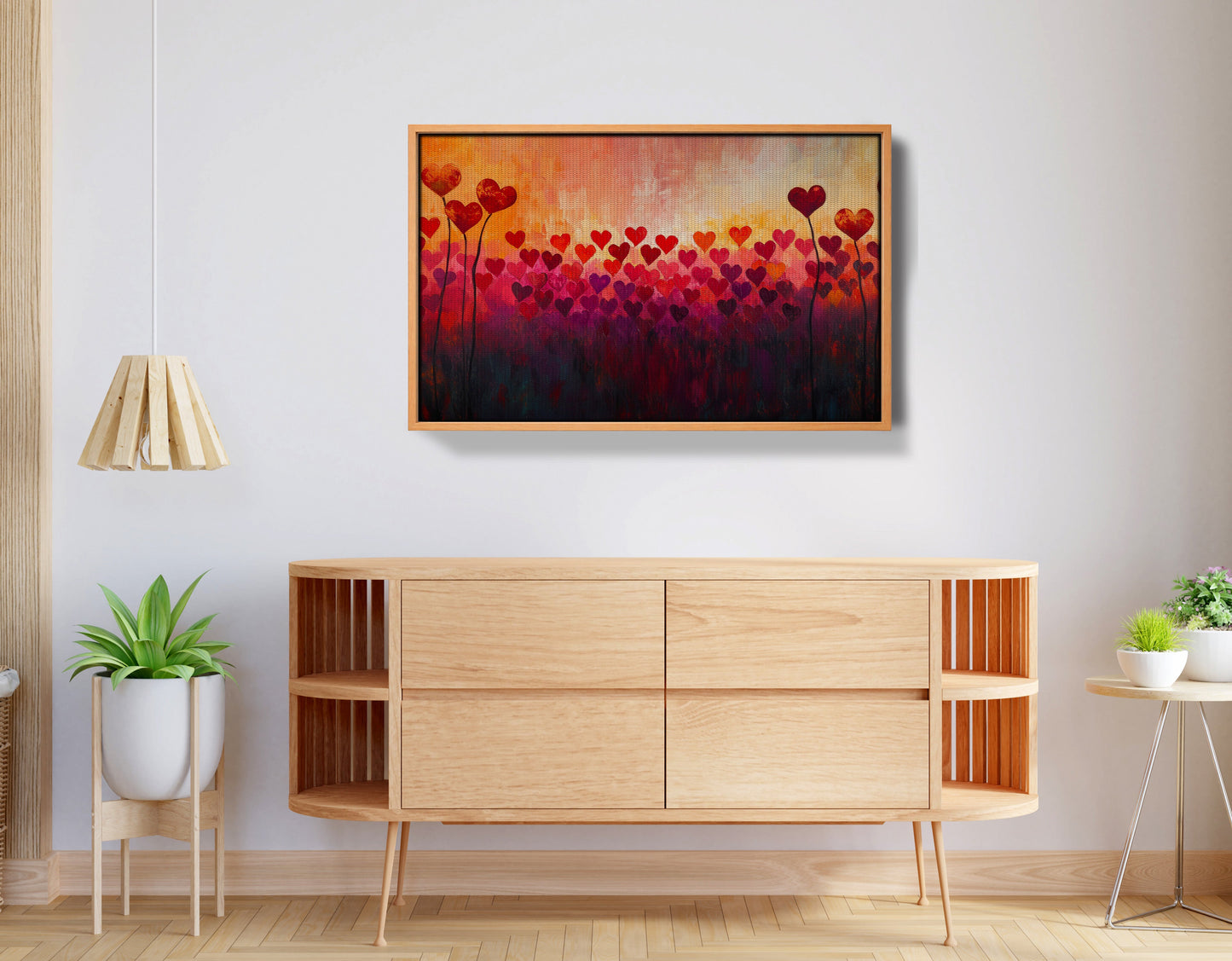 Heart Flower Sunset Black African American canvas print view 44