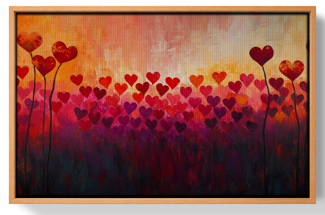 Heart Flower Sunset Black African American canvas print view 43
