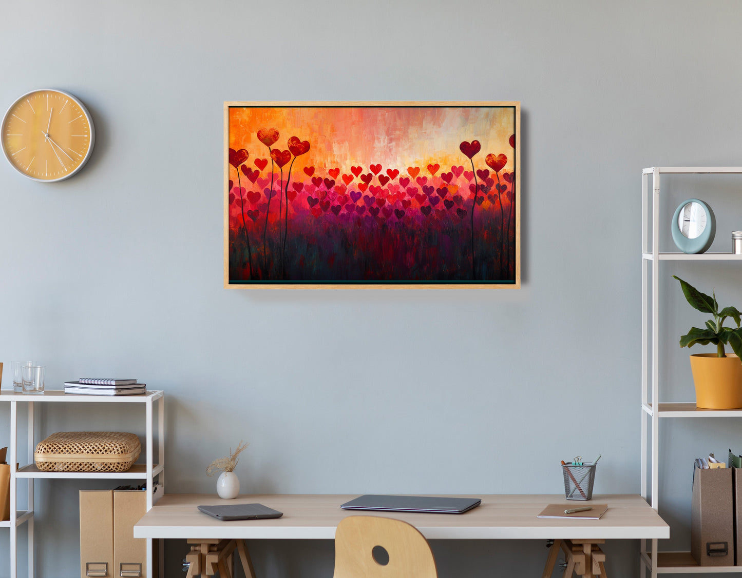 Heart Flower Sunset Black African American canvas print view 54