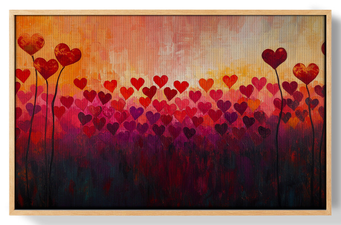 Heart Flower Sunset Black African American canvas print view 49