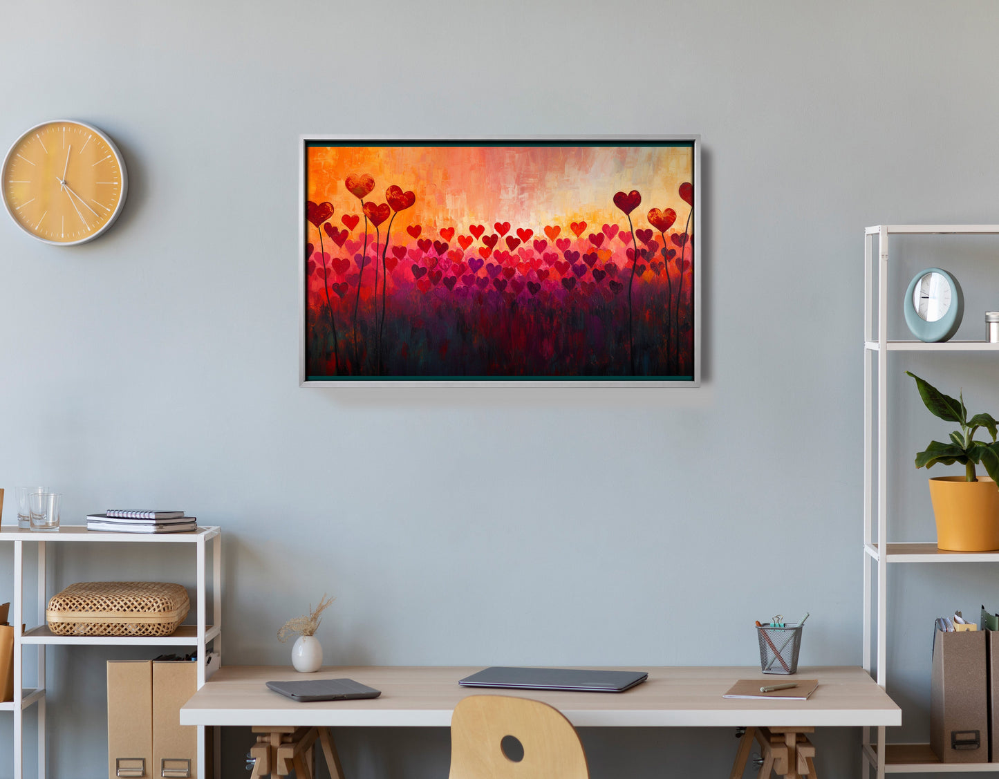 Heart Flower Sunset Black African American canvas print view 60