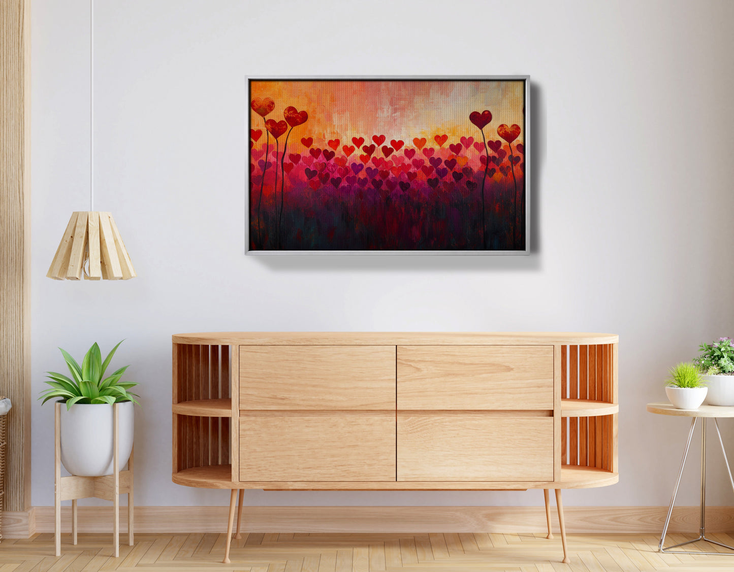 Heart Flower Sunset Black African American canvas print view 56