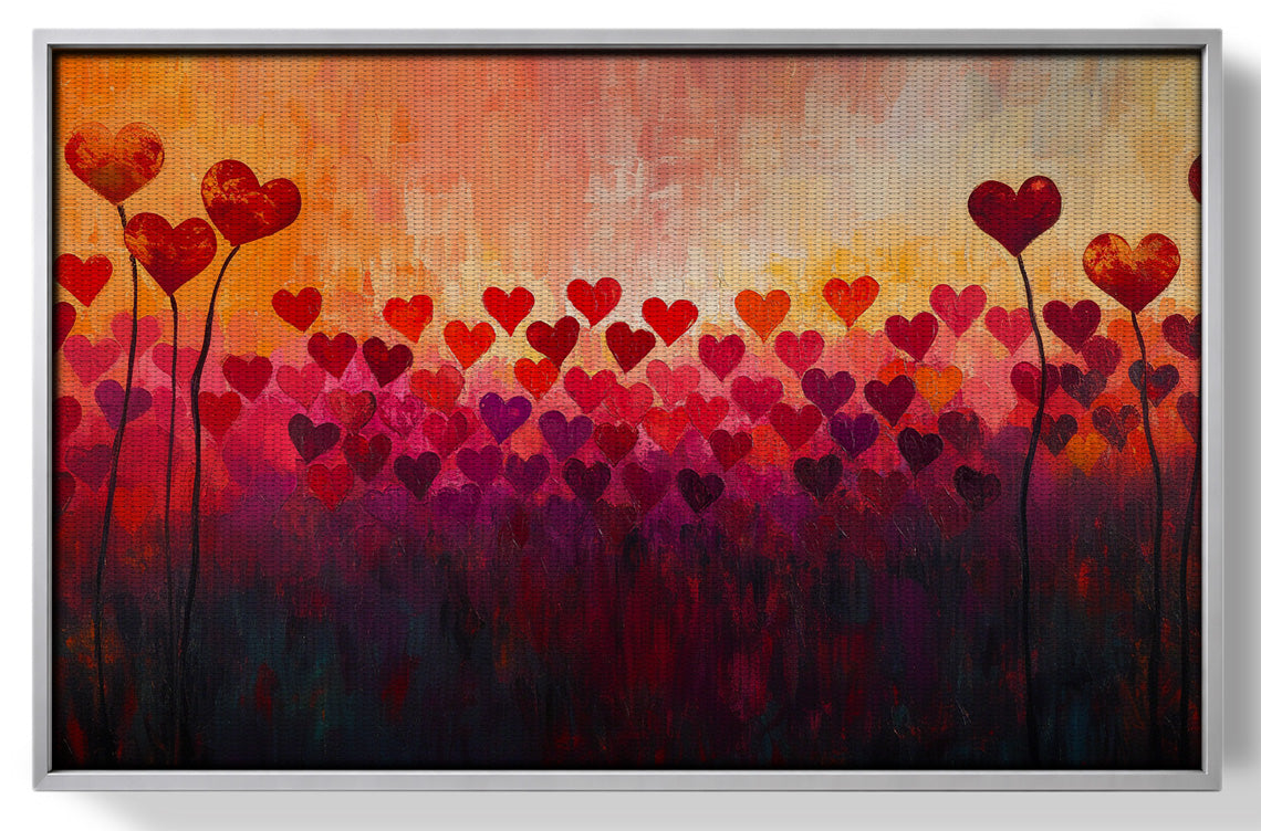 Heart Flower Sunset Black African American canvas print view 55