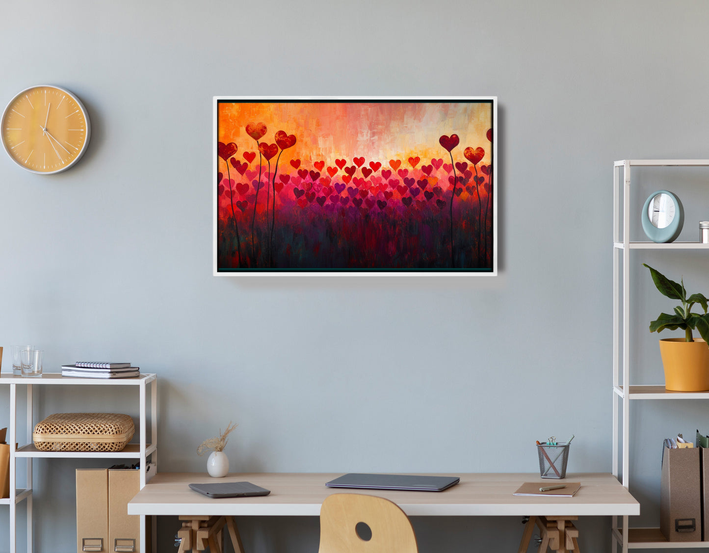 Heart Flower Sunset Black African American canvas print view 66