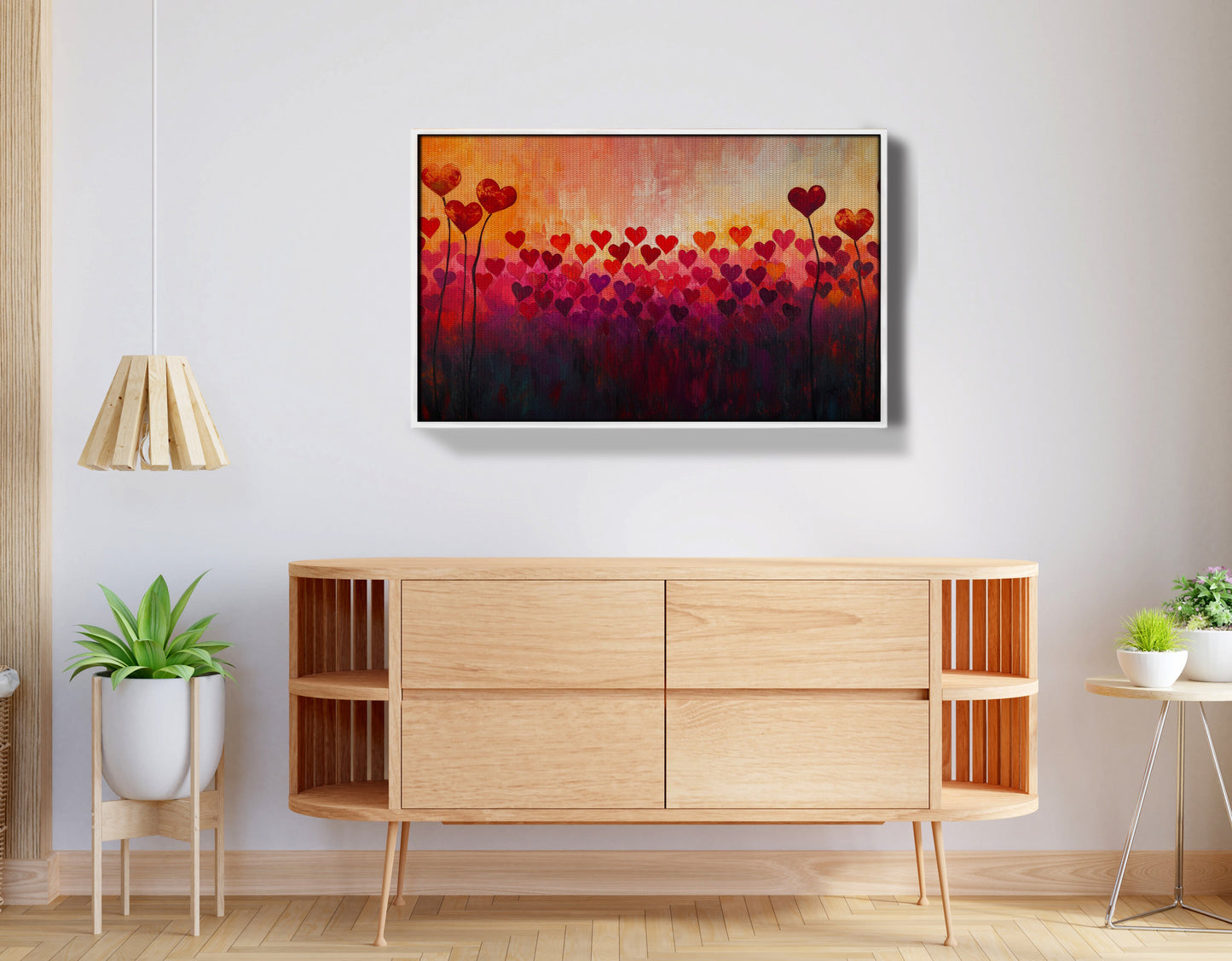 Heart Flower Sunset Black African American canvas print view 62