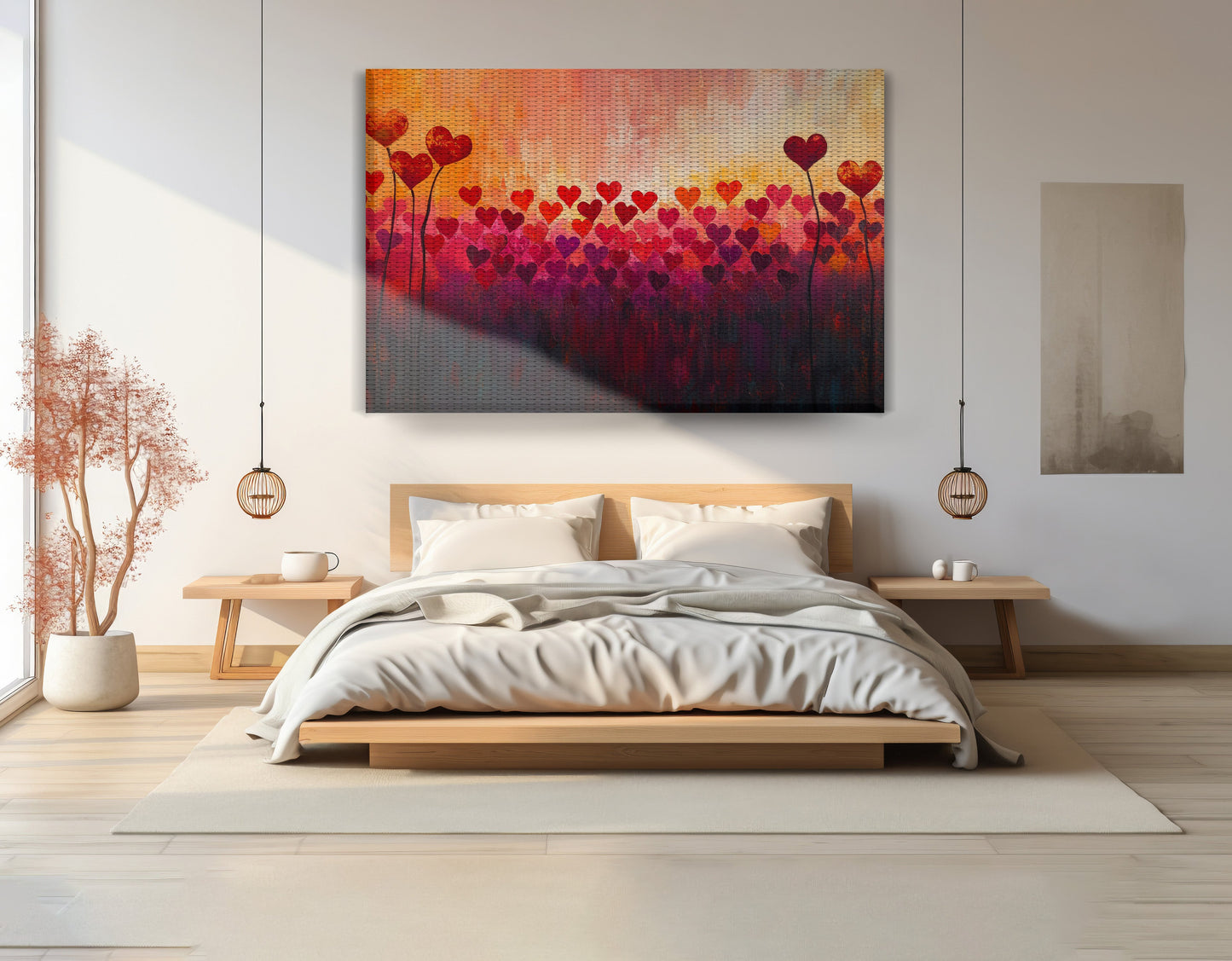 Heart Flower Sunset Black African American canvas print view 15