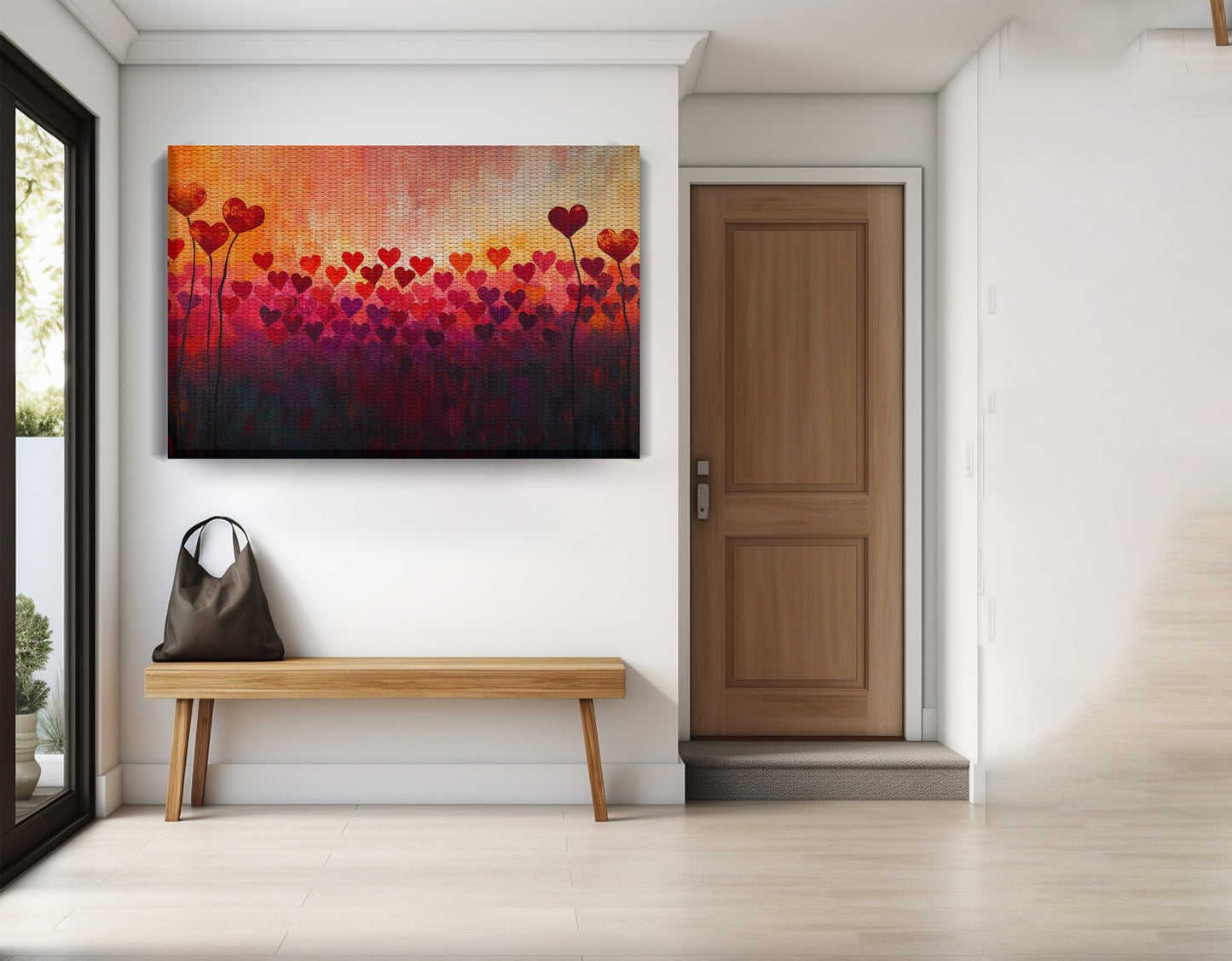 Heart Flower Sunset Black African American canvas print view 17