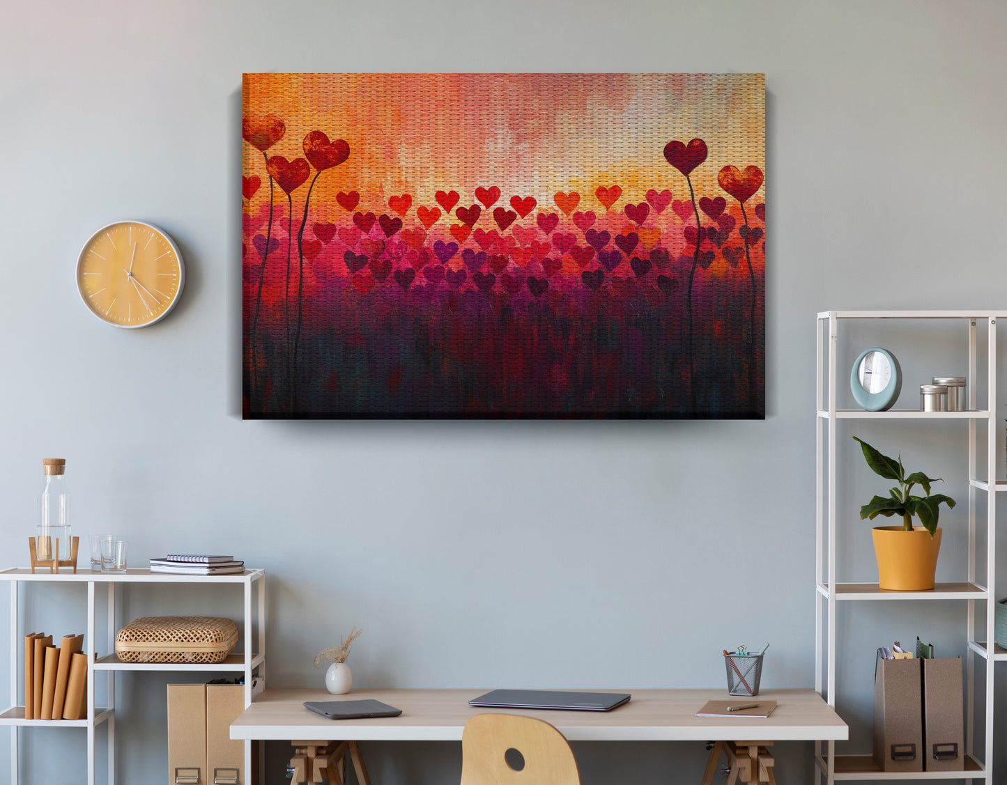 Heart Flower Sunset Black African American canvas print view 18