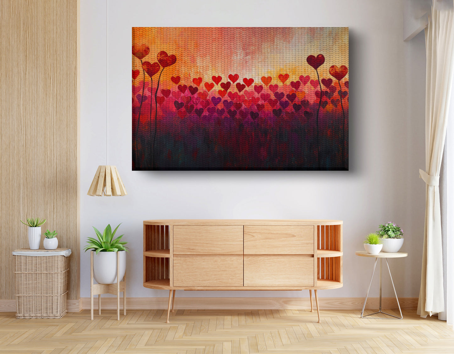 Heart Flower Sunset Black African American canvas print view 14