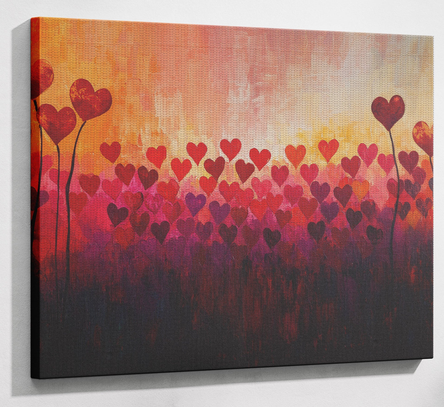 Heart Flower Sunset Black African American canvas print view 13