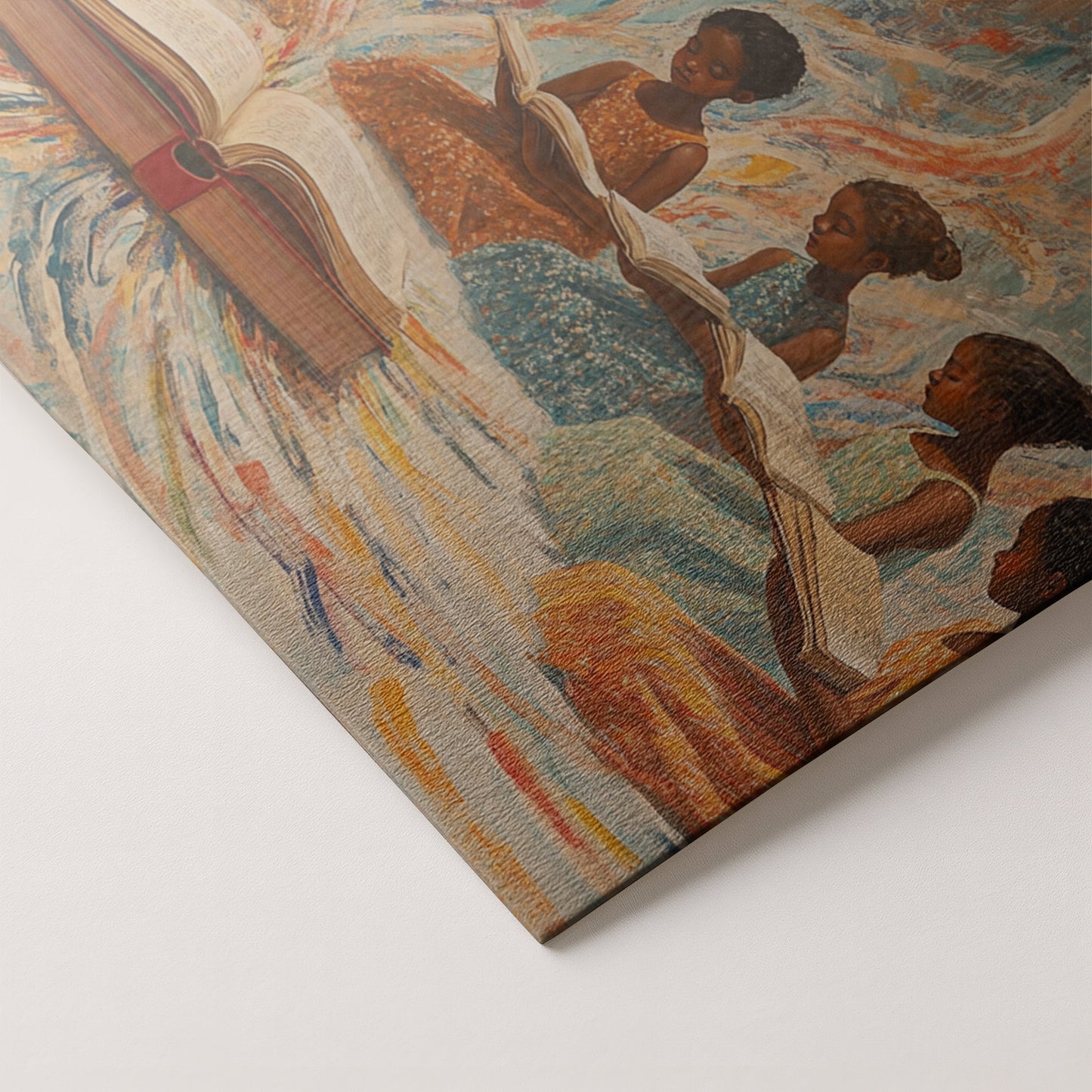 Black Children Reading Circle Black children wall art artwork by MoomZee Artwork