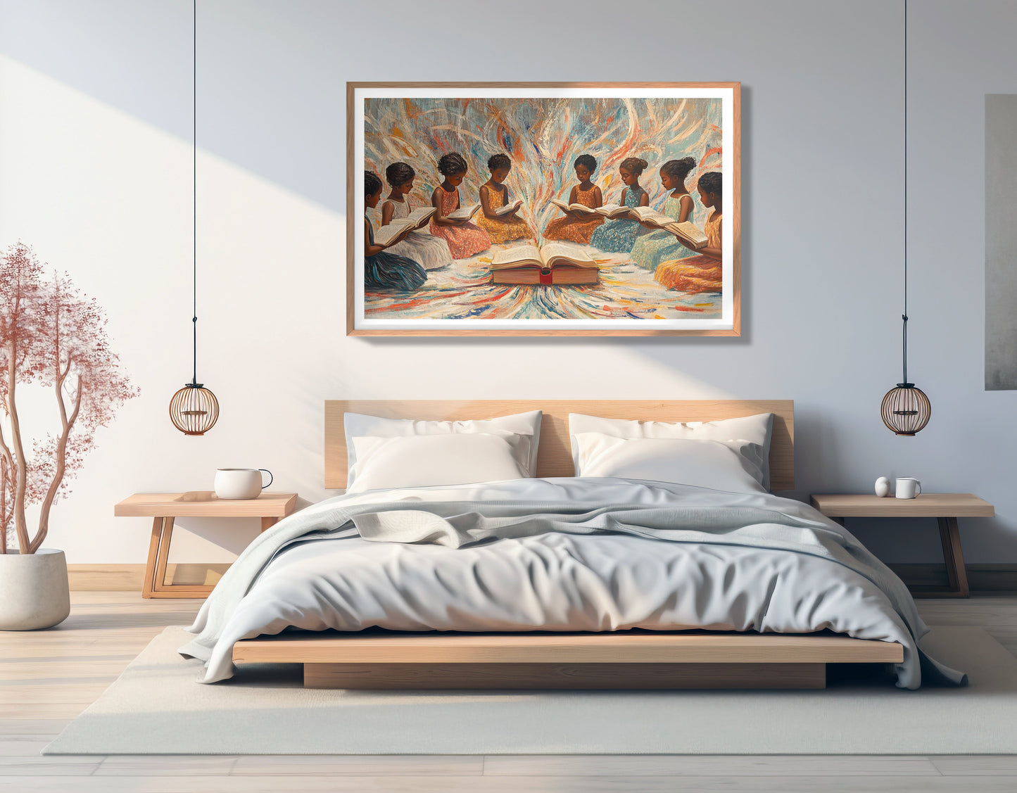 Black Children Reading Circle Black children wall art view 81