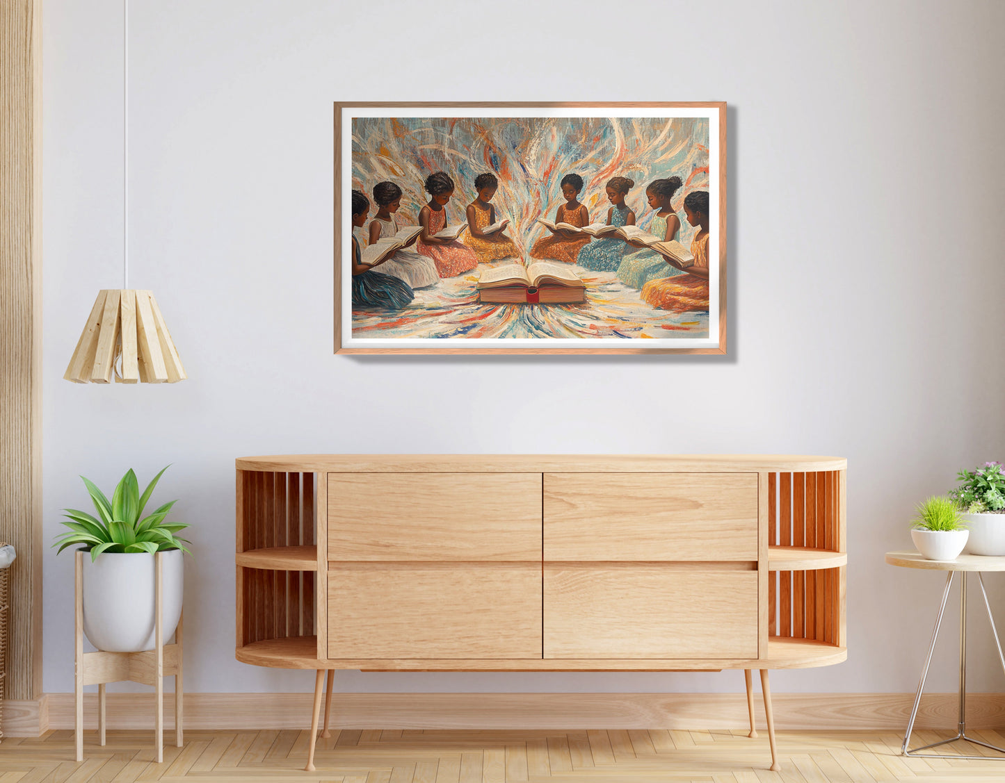 Black Children Reading Circle Black children wall art view 80