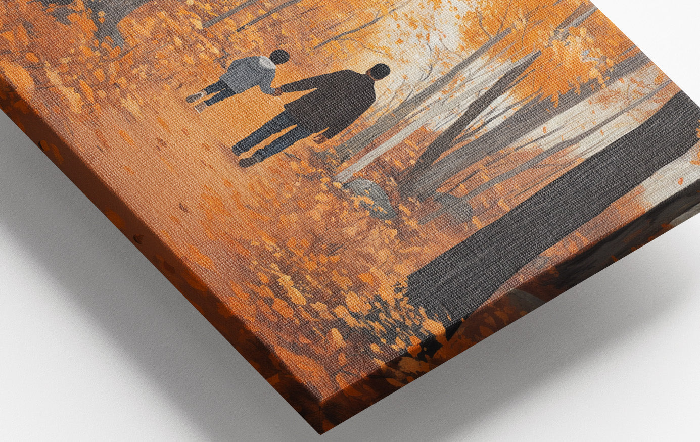 Black Father and Child Autumn Black family wall art view 16