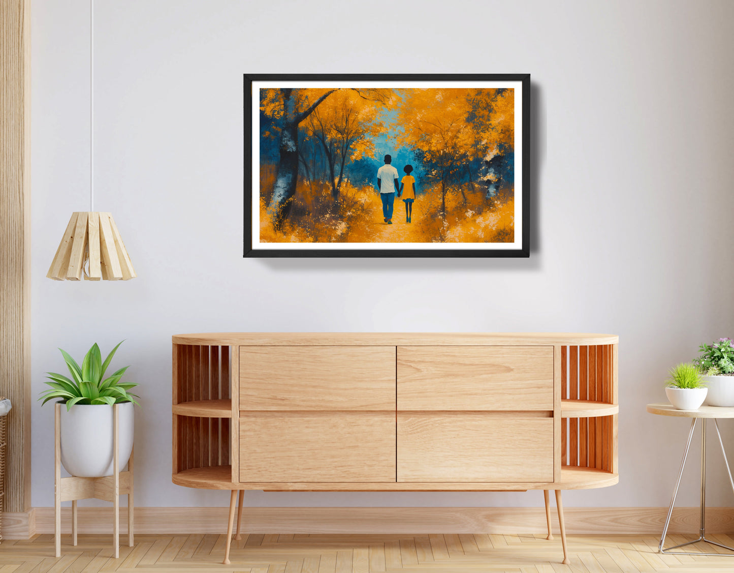 Black Father and Child Forest Black family wall art view 68