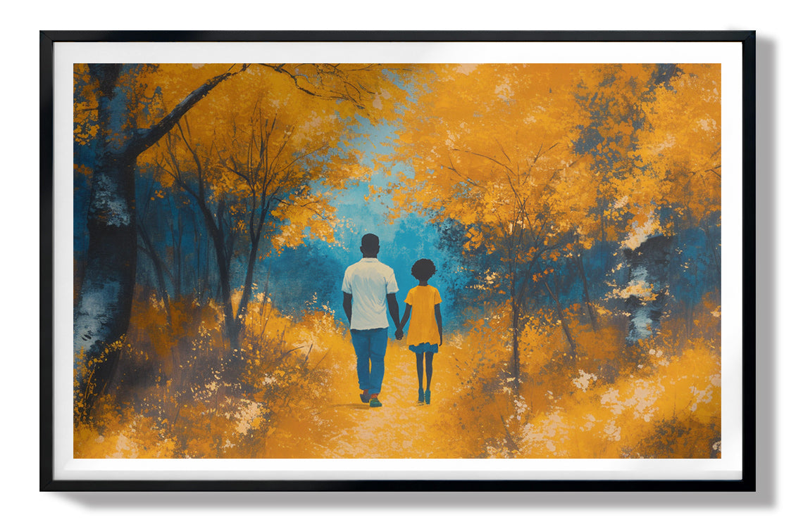 Black Father and Child Forest Black family wall art view 67