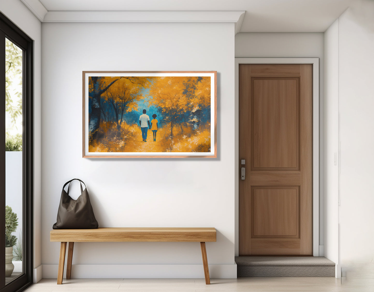 Black Father and Child Forest Black family wall art view 83