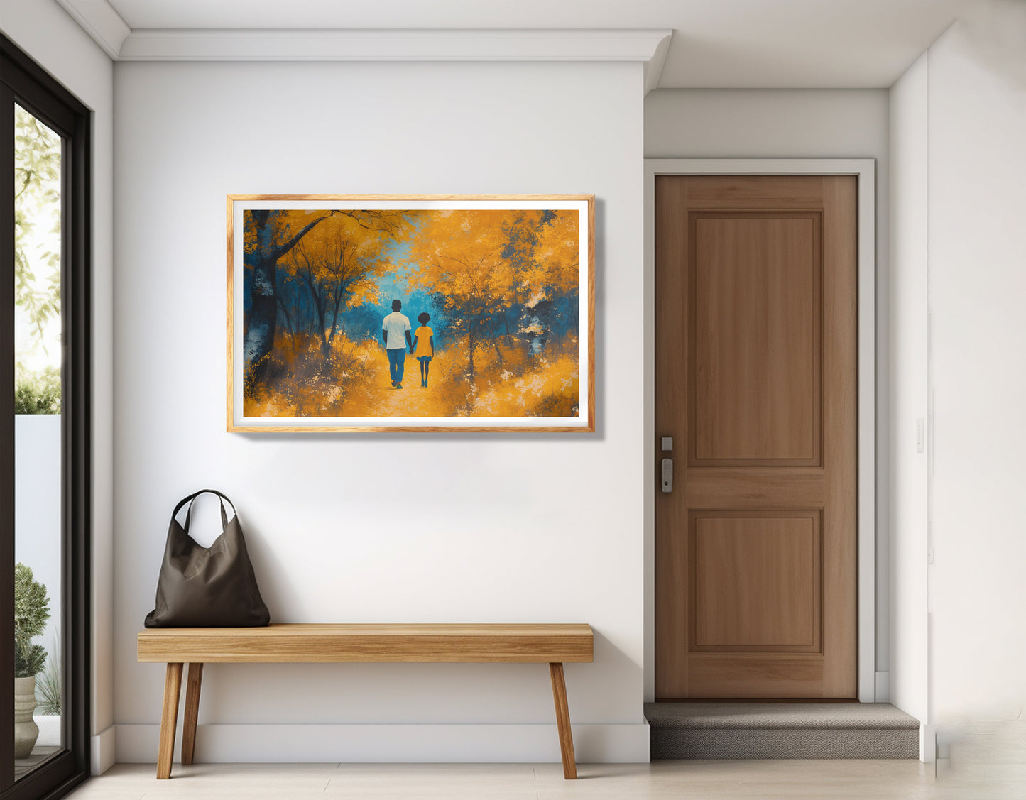 Black Father and Child Forest Black family wall art view 77