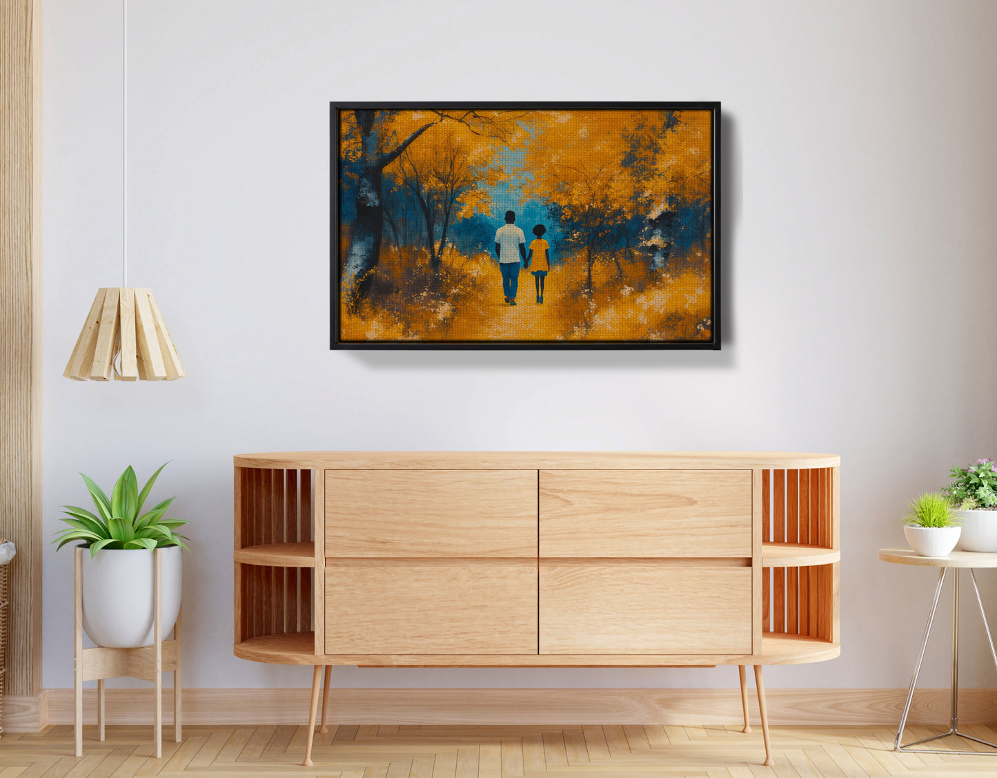 Black Father and Child Forest Black family wall art view 26
