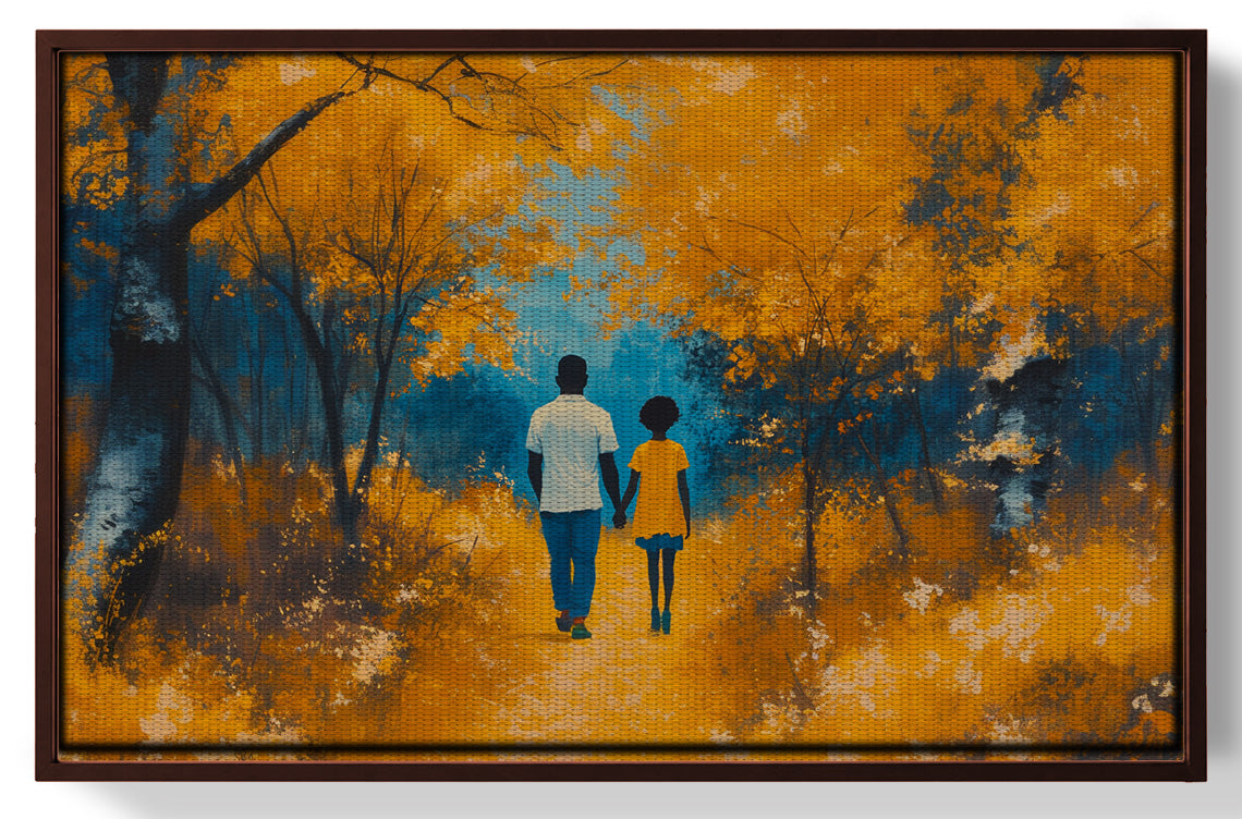 Black Father and Child Forest Black family wall art view 31