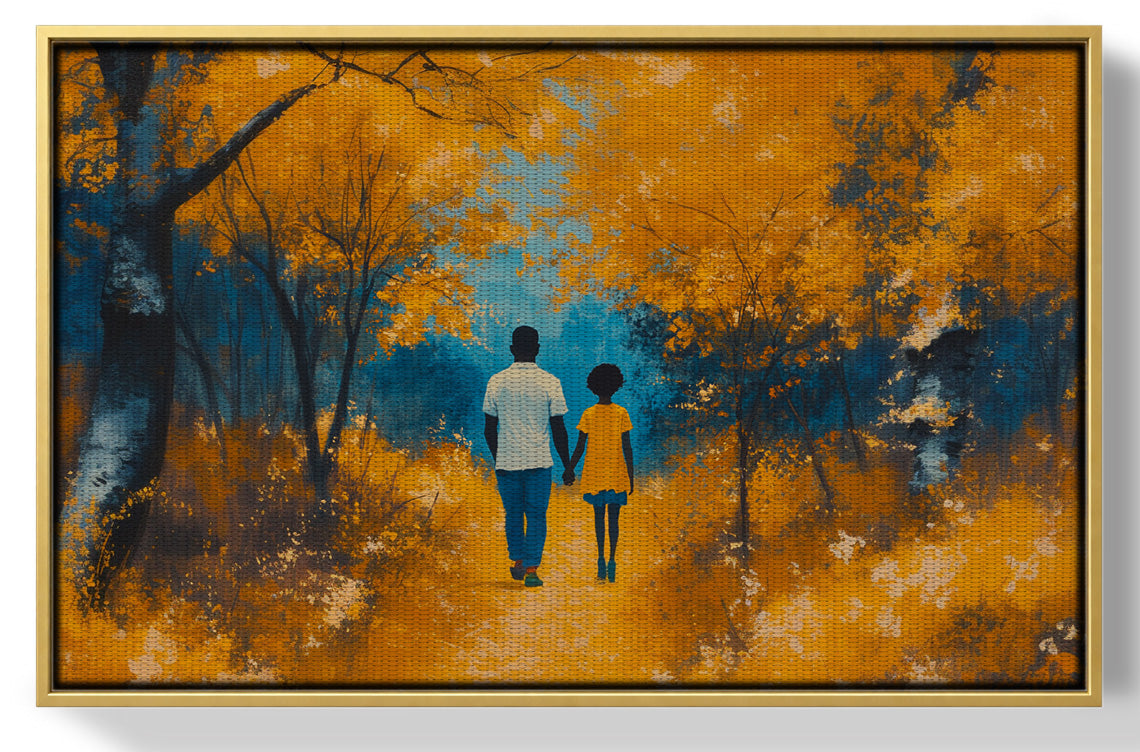 Black Father and Child Forest Black family wall art view 37