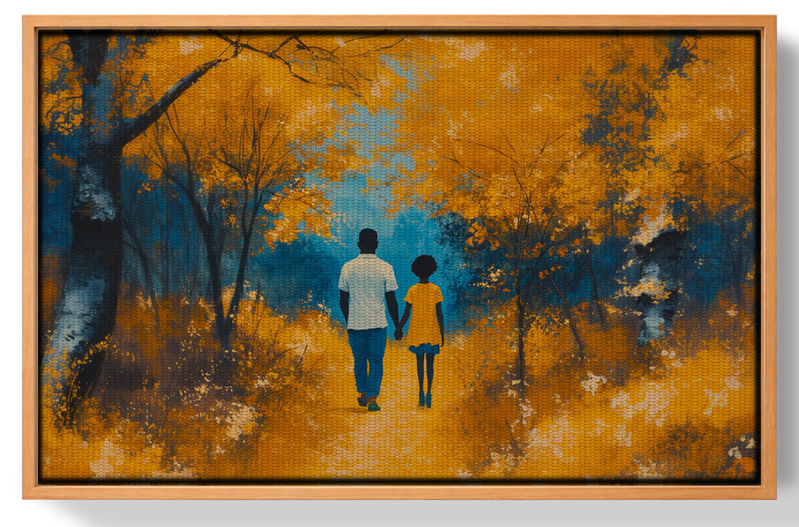 Black Father and Child Forest Black family wall art view 43