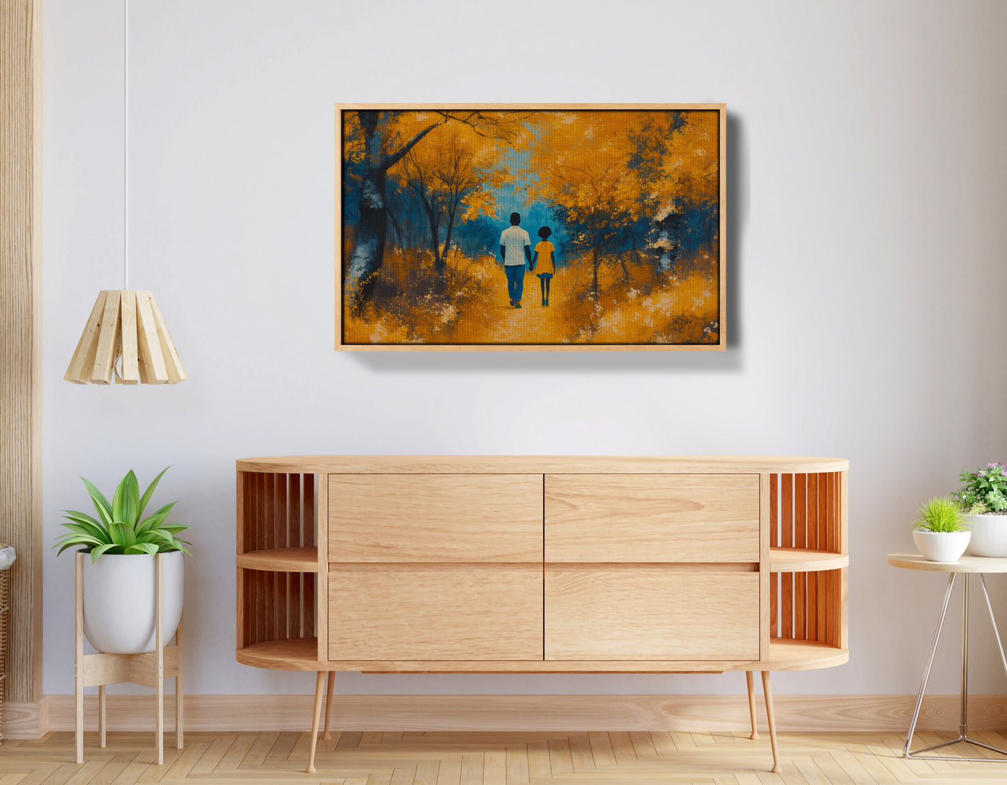 Black Father and Child Forest Black family wall art view 50